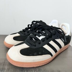 Adidas Black and Cream Samba OG Sneakers